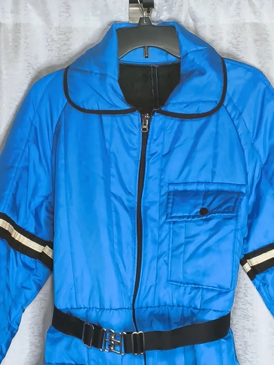 Vintage Snowmobile Suit JC Penny Blue Nylon Men’s Size Small Retro Winter Gear - Picture 4 of 12